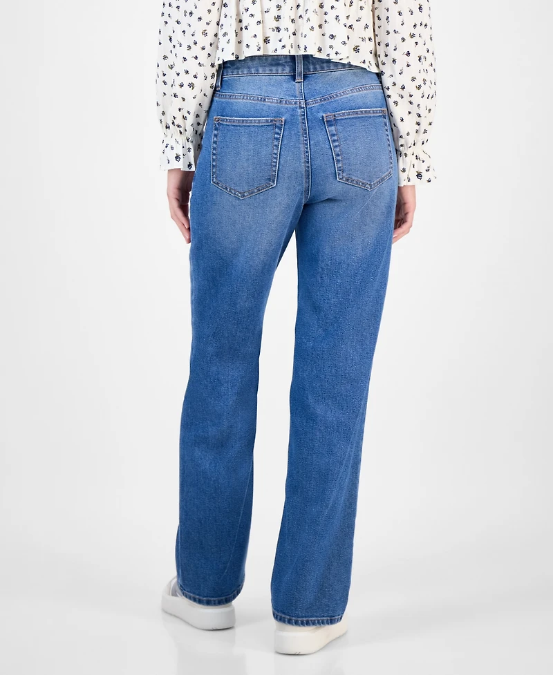 Tinseltown Juniors' High-Rise Slim Wide-Leg Jeans