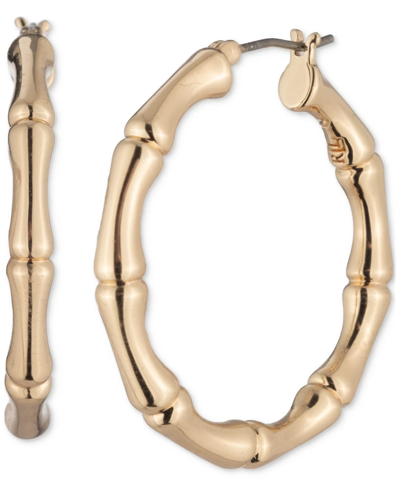 Lauren Ralph Lauren Gold-Tone Bamboo-Inspired Medium Hoop Earrings, 1.1"