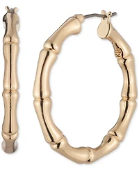 Lauren Ralph Lauren Gold-Tone Bamboo-Inspired Medium Hoop Earrings, 1.1"