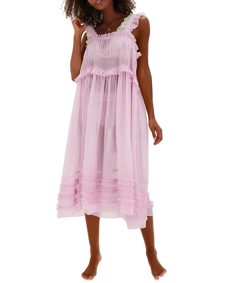 Free People Women's Moon Phase Sheer Midi Nightgown