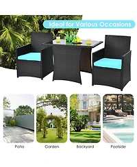 Gymax 3PCS Patio Wic