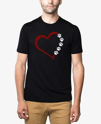 La Pop Art Men's Meow Heart Premium Blend Word T-Shirt