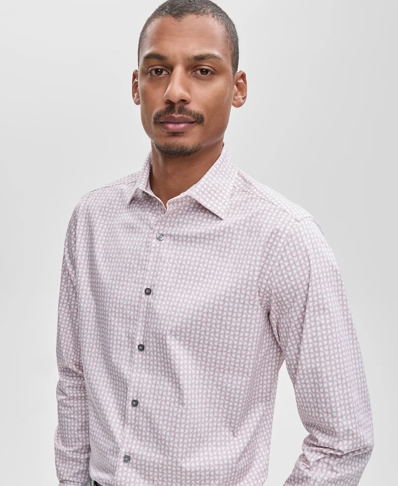 Alfani Men's Slim-Fit Geo-Print Dress Shirt, Macy's Exclusive