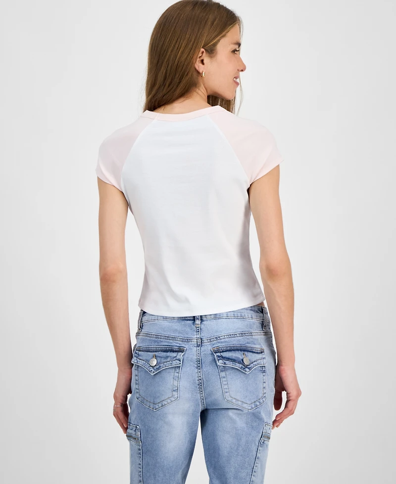 Just Polly Juniors' Raglan Short-Sleeve Tee