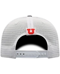 Top of the World Men's Gray/White Utah Utes Victory Baseline Trucker Adjustable Hat