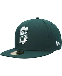 New Era Men's Green Seattle Mariners White Logo 59FIFTY Fitted Hat