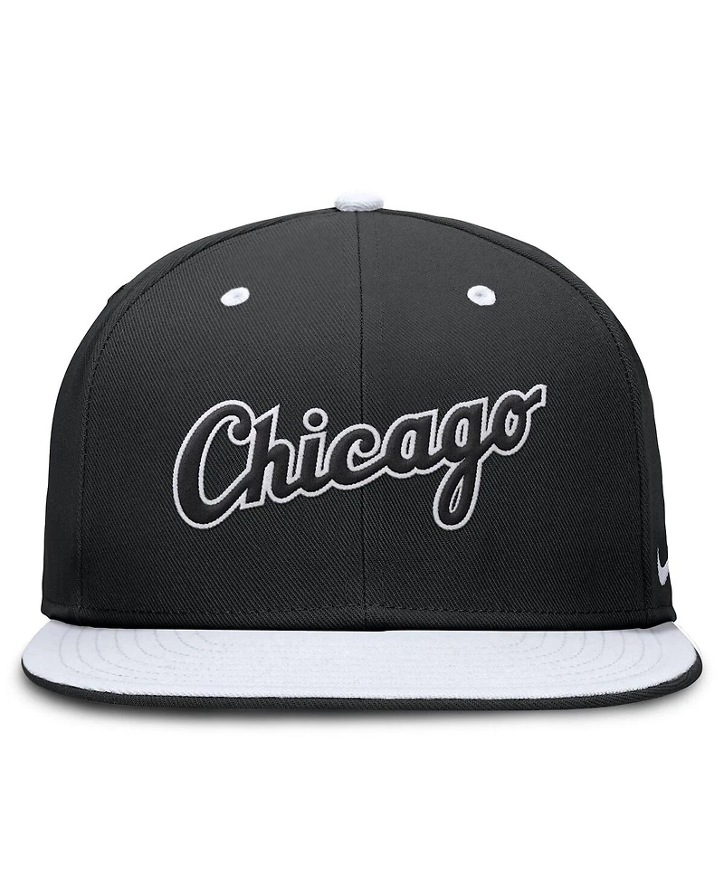 Nike Men's Black/White Chicago White Sox True Primetime Two-Tone Performance Fitted Hat