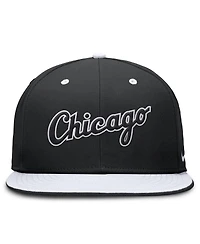 Nike Men's Black/White Chicago White Sox True Primetime Two-Tone Performance Fitted Hat