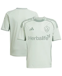 Adidas Big Boys and Girls Light Green La Galaxy 2025 One Planet Pre-Match Jersey