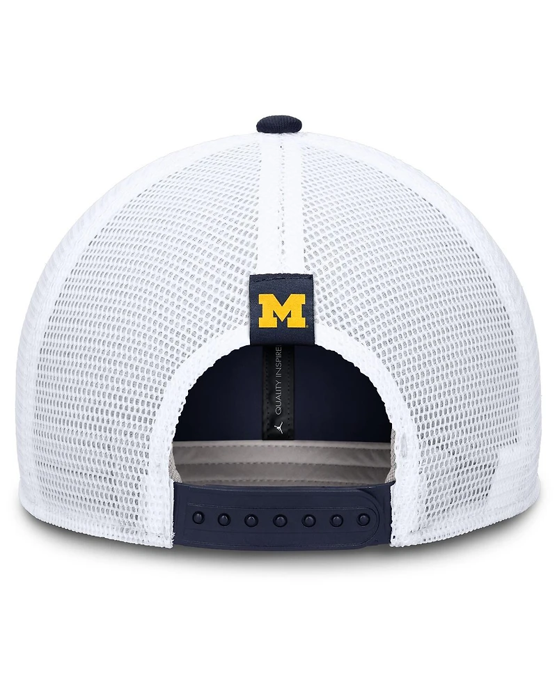 Jordan Men's Michigan Wolverines Navy/White Adjustable Trucker Hat