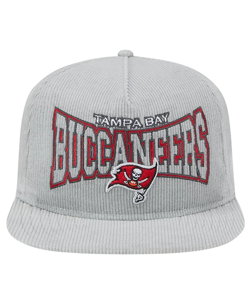 New Era Men's Gray Tampa Bay Buccaneers Corduroy Golfer Adjustable Hat