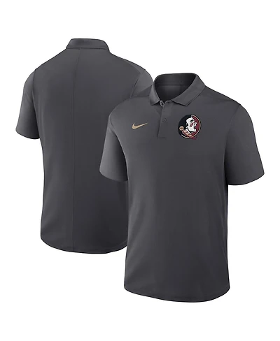 Nike Men's Anthracite Florida State Seminoles Primetime Victory Primary Logo Performance Polo Shirt