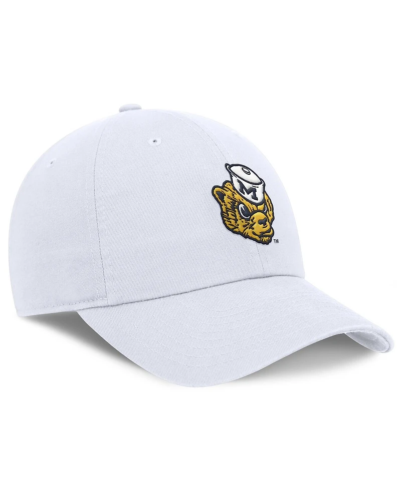 Nike Men's White Michigan Wolverines Club Swoosh Performance Adjustable Hat
