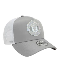 New Era Big Boys and Girls Gray Manchester United Iridescent Trucker Adjustable Hat