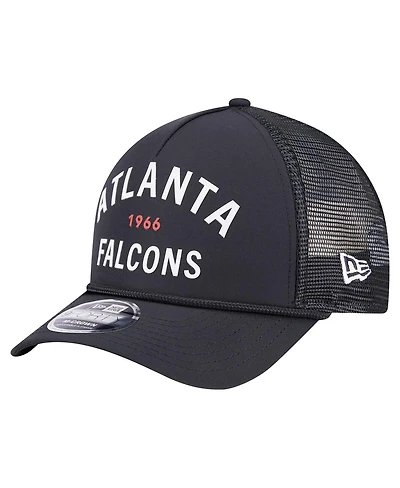 New Era Men's Black Atlanta Falcons Active Minimalist M-Crown A-Frame 9FORTY Adjustable Hat