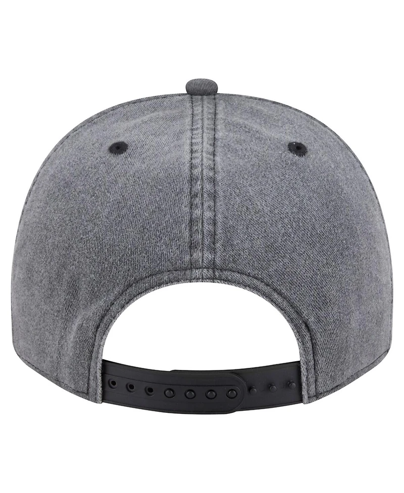 New Era Men's Charcoal Tampa Bay Lightning Throwback Washed A-Frame Pre-Curved 9FIFTY Snapback Hat