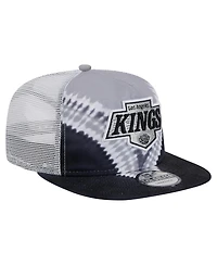 New Era Men's Black/Silver Los Angeles Kings Throwback V-Dye Adjustable Golfer Hat