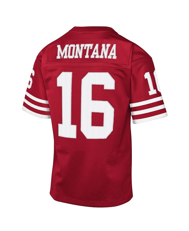 Mitchell & Ness Big Boys and Girls Joe Montana Scarlet San Francisco 49ers 1990 Throwback Fashion Jersey