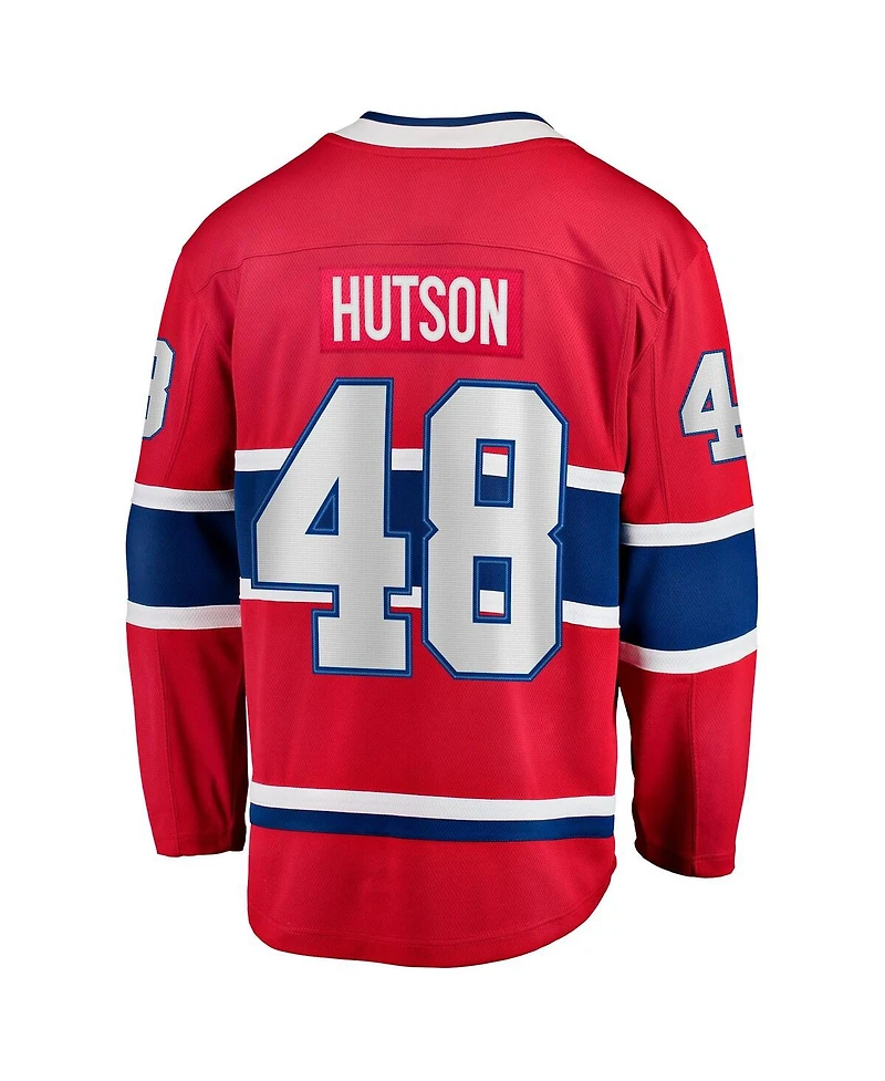 Fanatics Men's Lane Hutson Red Montreal Canadiens Home Breakaway Jersey