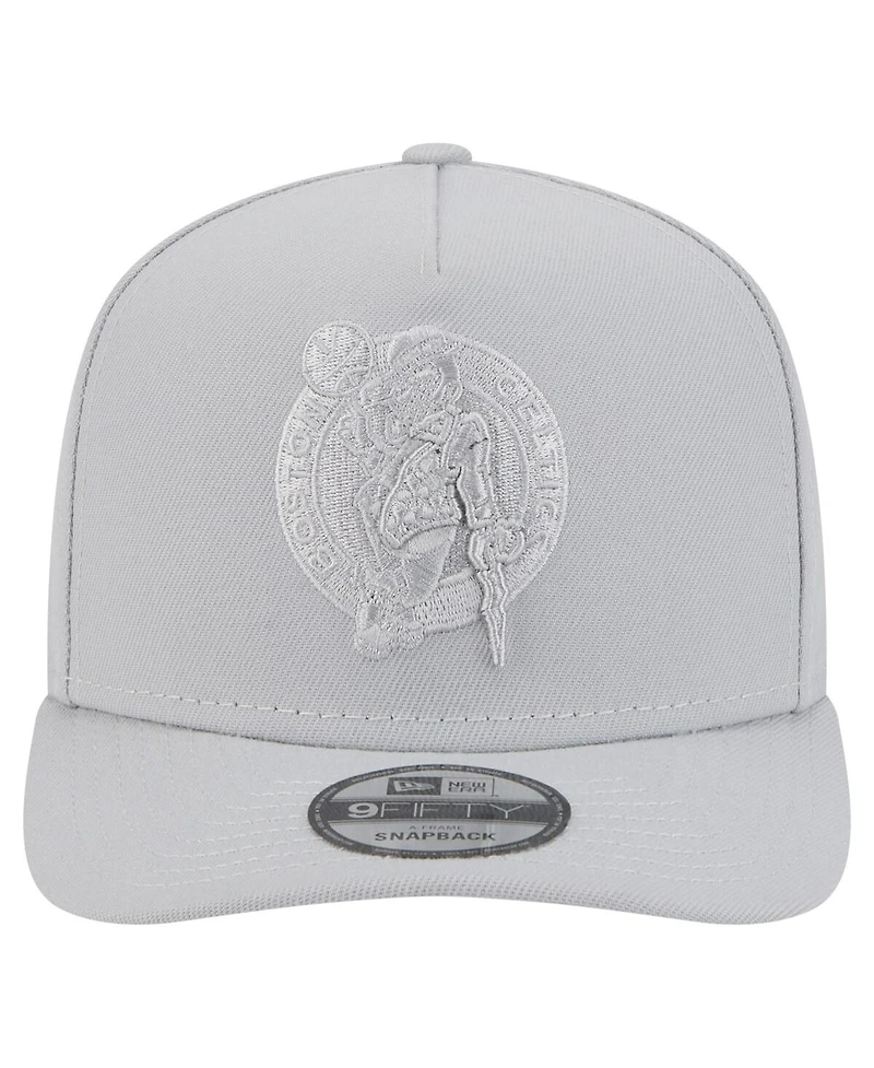 New Era Men's Gray Boston Celtics Colorpack A-Frame Pinch Front 9FIFTY Snapback Hat