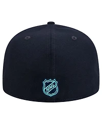 New Era Men's Deep Sea Blue Seattle Kraken Core 59FIFTY Fitted Hat