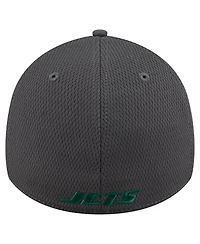 New Era Men's Graphite York Jets Main 39THIRTY Flex Hat