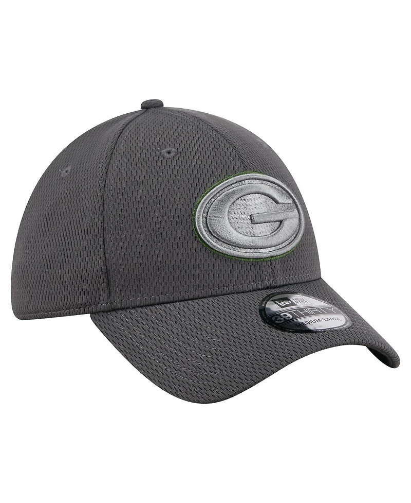 New Era Men's Graphite Green Bay Packers Main 39THIRTY Flex Hat