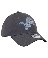 New Era Men's Graphite Detroit Lions Main 39THIRTY Flex Hat