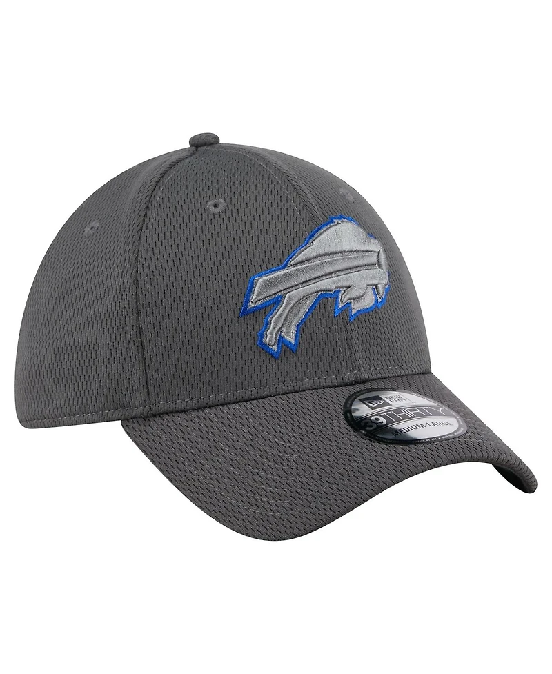 New Era Men's Graphite Buffalo Bills Main 39THIRTY Flex Hat