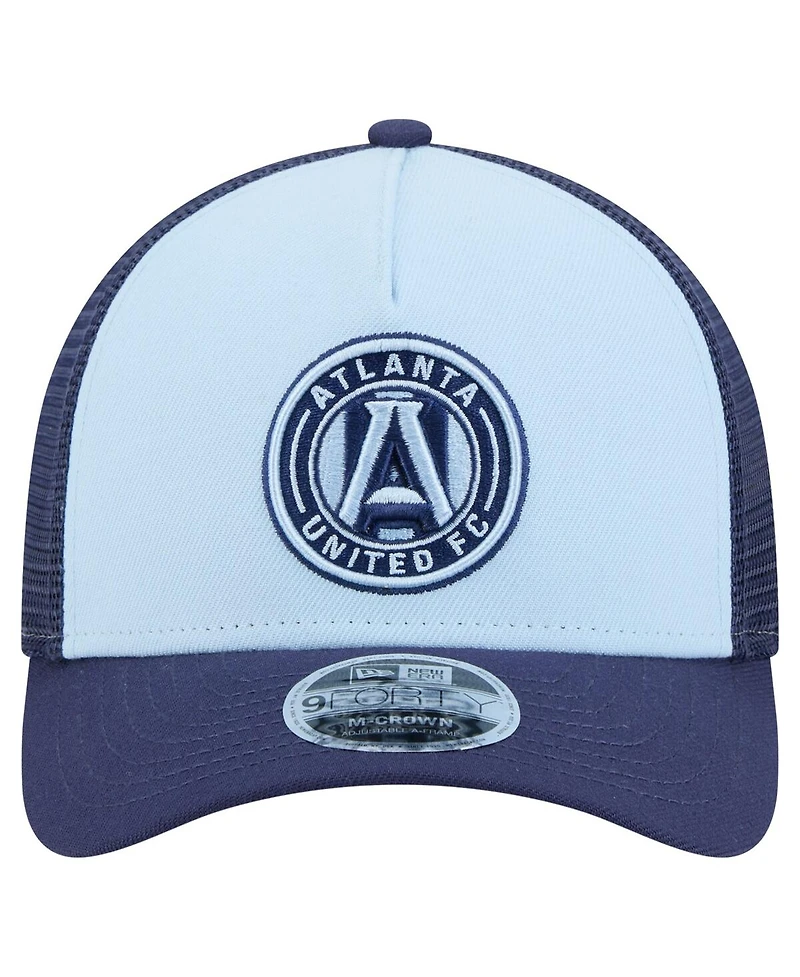 New Era Men's Light Blue Atlanta United Fc Color Pack 9FORTY A-Frame Adjustable Trucker Hat