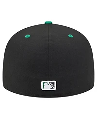 New Era Men's Black Greensboro Grasshoppers Authentic Collection 59FIFTY Fitted Hat