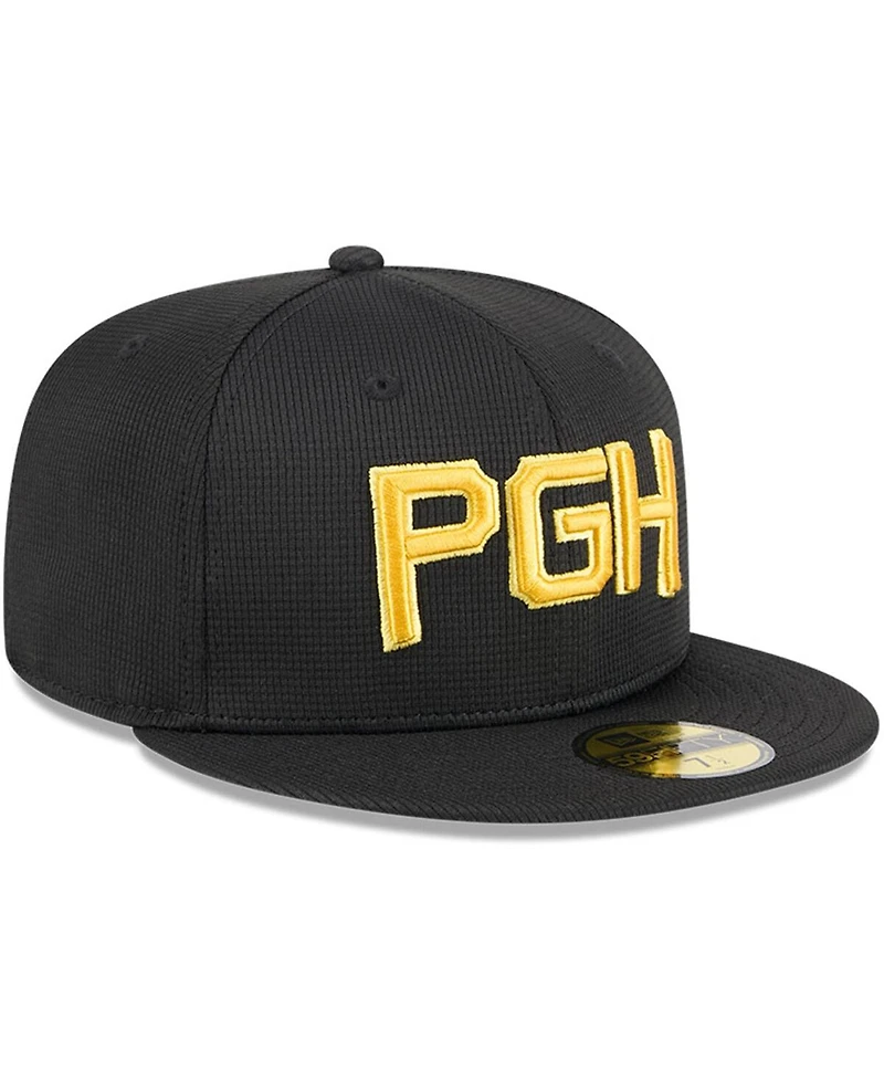 New Era Men's Black Pittsburgh Pirates City Connect Batting Practice 59FIFTY Fitted Hat