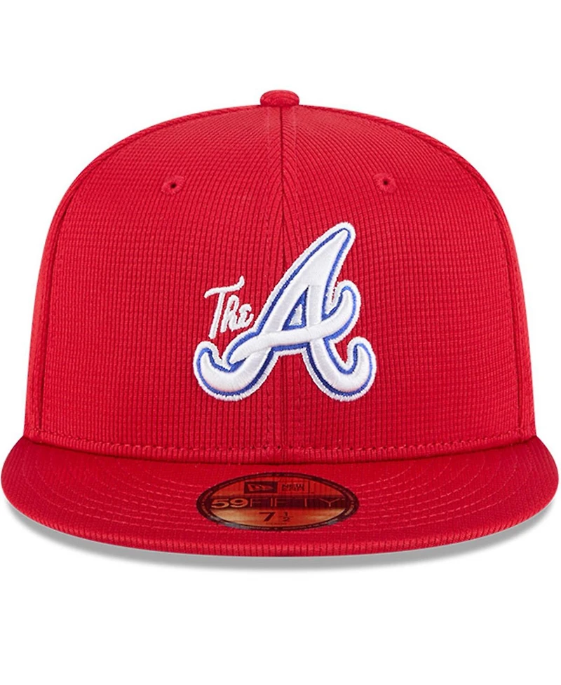 New Era Men's Red Atlanta Braves City Connect Batting Practice 59FIFTY Fitted Hat