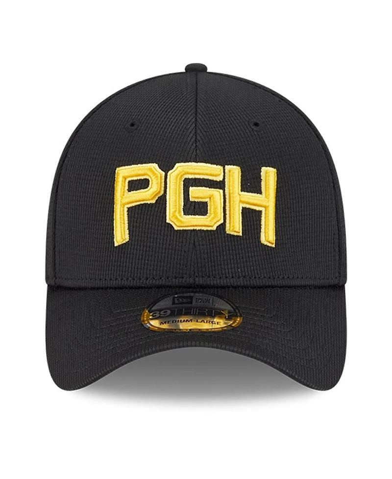 New Era Men's Black Pittsburgh Pirates City Connect Batting Practice 39THIRTY Flex Hat