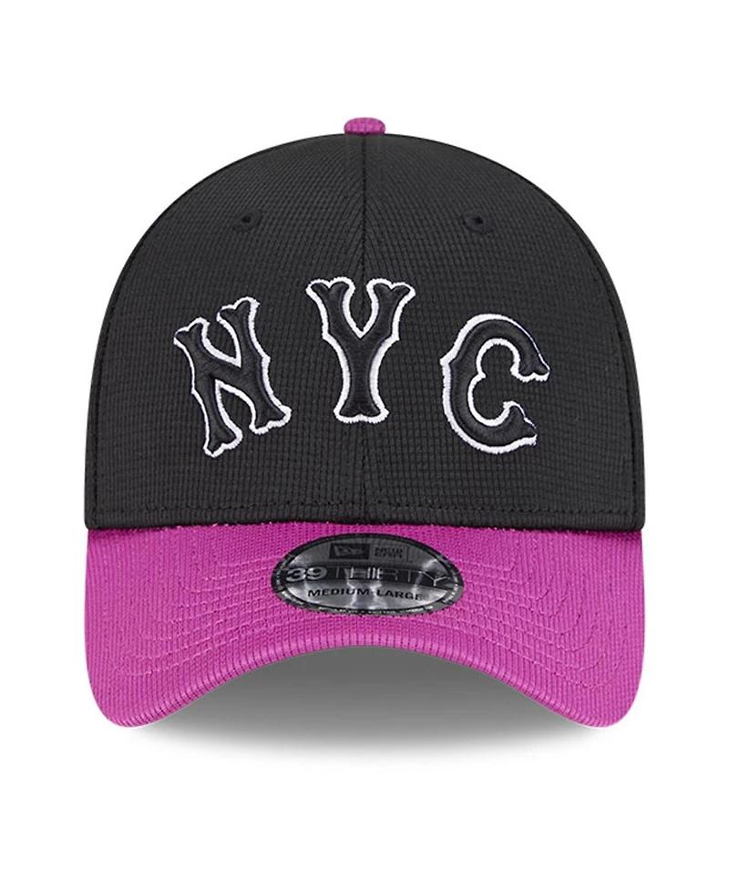 New Era Men's Charcoal/Purple York Mets City Connect Batting Practice 39THIRTY Flex Hat