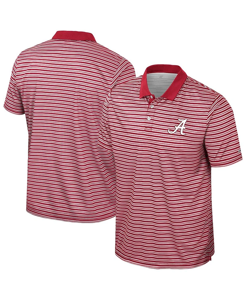 Colosseum Men's Crimson Alabama Crimson Tide Striped Polo Shirt