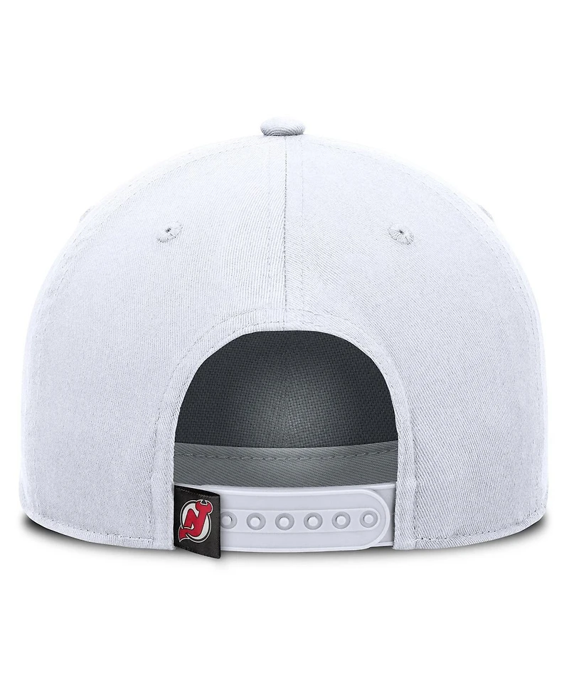 Fanatics Men's White New Jersey Devils Rope A-Frame Adjustable Hat