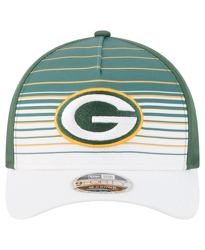 New Era Men's White/Green Green Bay Packers Adventure Gradient 9FORTY M-Crown A-Frame Adjustable Hat