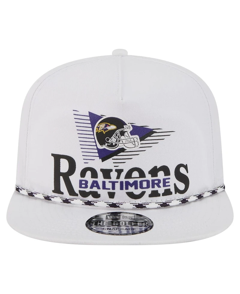 New Era Men's White Baltimore Ravens Collide Golfer Snapback Hat