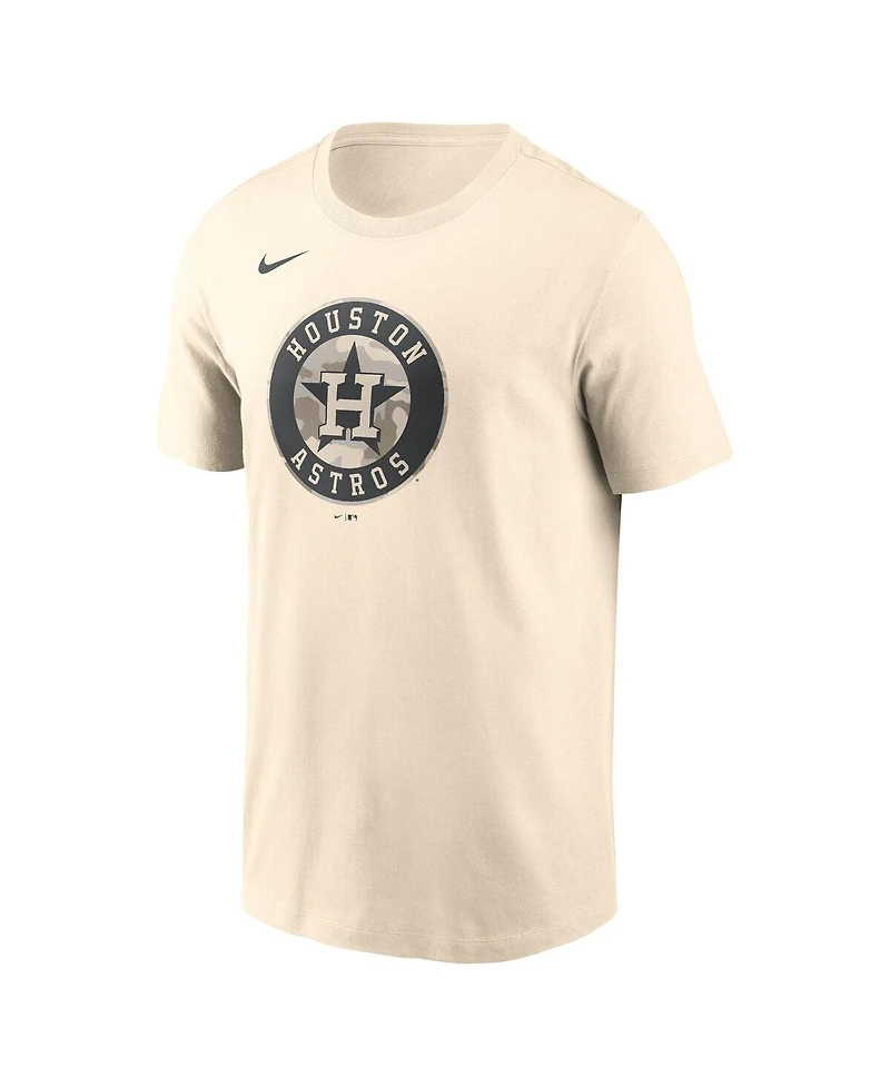 Nike Men's Cream Houston Astros Camo Logo T-Shirt
