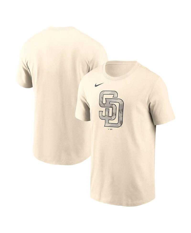 Nike Men's Cream San Diego Padres Camo Logo T-Shirt