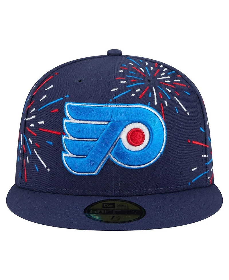 New Era Men's Navy Philadelphia Flyers Americana Fireworks 59FIFTY Fitted Hat