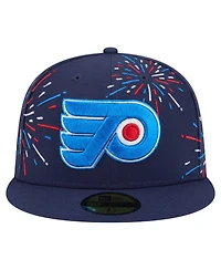 New Era Men's Navy Philadelphia Flyers Americana Fireworks 59FIFTY Fitted Hat