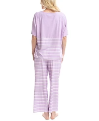 Muk Luks Women's Nautical Ribbed Lounge Pajama Set