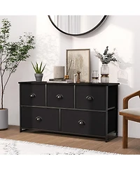Dresser Storage Tower with 5 Foldable Cloth Storage Cubes