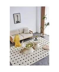 Streamdale Milk White Round Coffee Tables with Movable Top (Set of 2)