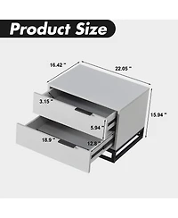 Streamdale Grey Nightstand with 2 Drawers for Closet, Bedroom, or Entryway