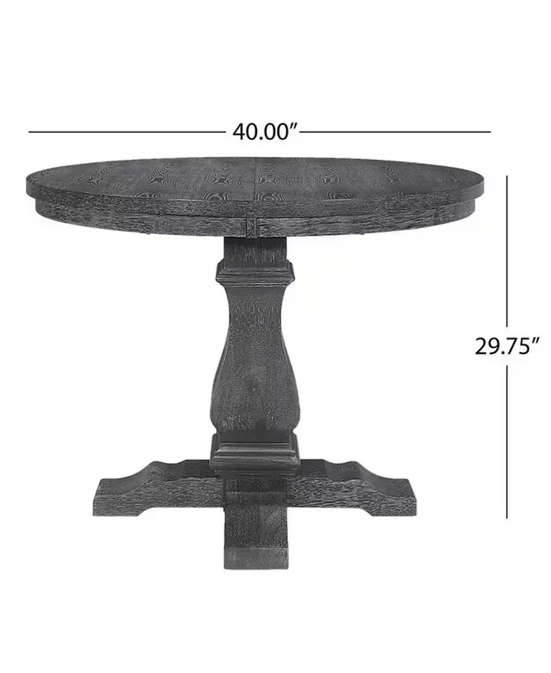 Streamdale Rustic Elegance Expandable Pedestal Dining Table with Nature-Inspired Design