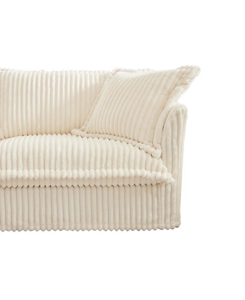 Streamdale Slipcovered 4-Seater Sofa, Extra Deep, Corduroy Fabric Cloud-Like Comfort