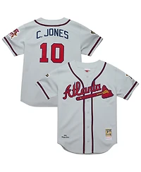 Mitchell & Ness Men's Chipper Jones Gray Atlanta Braves 1995 Throwback Authentic Jersey